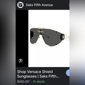 Authentic Versace Shield Style Sunglasses. ATHENT⭐️C Black with Gold Logo Accent